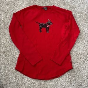 Christmas Black Lab Waffle Top